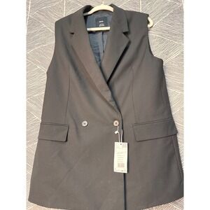 Mango‎ Ankara Wool Blend Vest Sz L